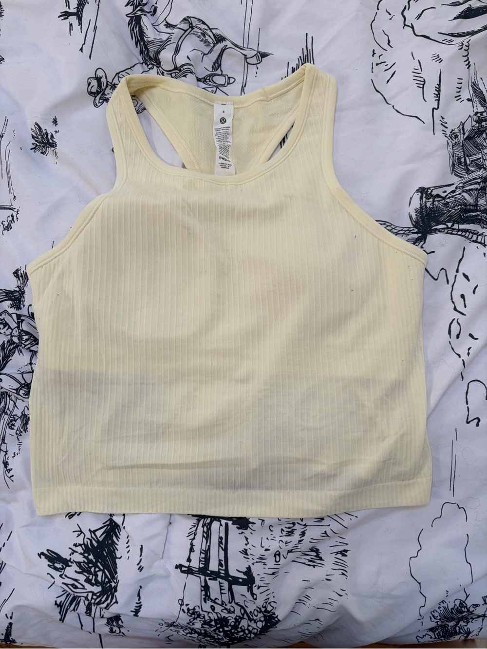 Lululemon Ebb to Street Cropped Racerback Tank Top sz 8 SUNDANCE